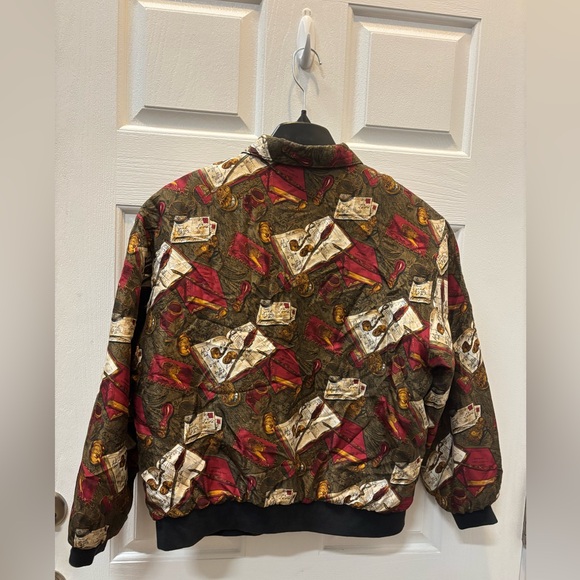 Vintage Silk Bomber Jacket Removable Shoulder Pads Women's Size Medium - Picture 15 of 15